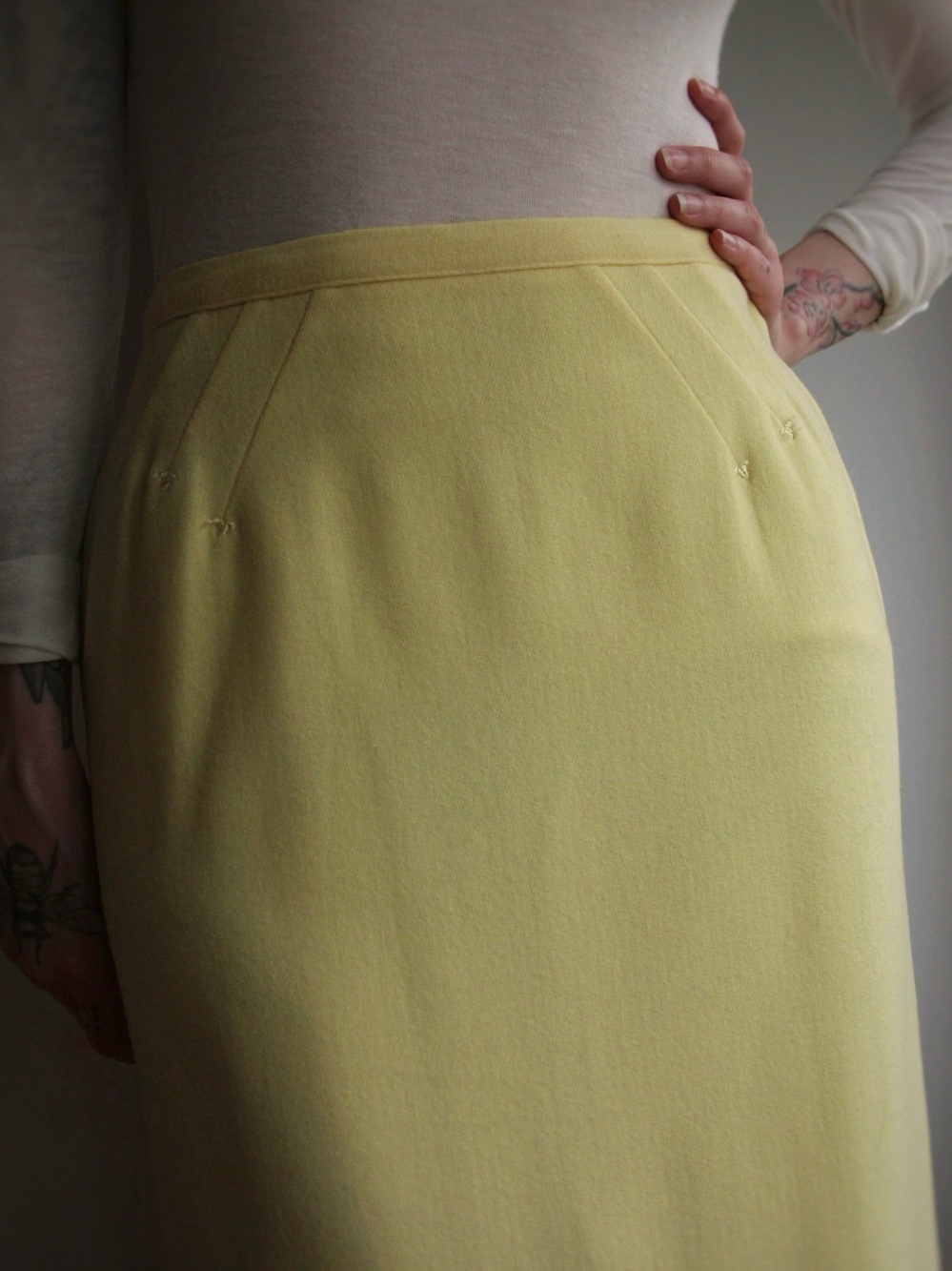 1960's Joyce Sportswear Buttercup Wool Pencil Skirt